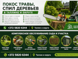 Покос травы , спил деревьев
